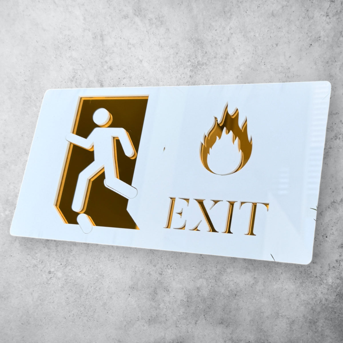 EXIT , Pristine White * Gold Mirror Sign – Usigna